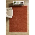 Anaska Home Modern Desenli Salon Halısı Turuncu Halı Peluş Halı Yıkanabilir Post Halı Kaymaz Taban Halı