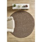 Anaska Home Modern Düz Desen Kahve Oturma Odası Halısı Salon Halısı Uzun Tüy Yumuşak Dokulu Kolay Bakım Yuvarlak 160 x 160, NK_LIFE1500-Y