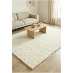 Anaska Home Modern Düz Desenli Krem Oturma Odası Halısı Salon Halısı Uzun Tüylü Yumuşak Dokulu Kolay Bakım 200 x 500, NK_LIFE1500