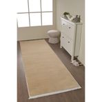 Anaska Home Salon Halısı Kaymaz Tabanlı Makinede Yıkanabilir Bej Peluş Post Halı 100x200 cm, NK_RABBIT1453BEIGE