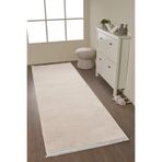 Anaska Home Salon Halısı Kaymaz Tabanlı Makinede Yıkanabilir Krem Peluş Post Halı 80 x 400 cm, NK_RABBIT1453CREAM