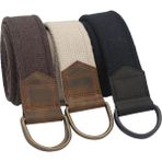 Anatolia Craft Derili Erkek Kadın Kız Genç Için D Tokalı Siyah Antik Halkalı Dokuma Kahverengi Bejkrem Siyah Taktik Spor Kanvas Kot Bez Kemer - 120 cm - Kahverengi - Bej - Krem - Siyah