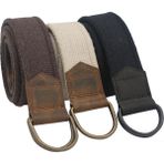 Anatolia Craft Derili Erkek Kadın Kız Genç Için D Tokalı Siyah Antik Halkalı Dokuma Kahverengi Bejkrem Siyah Taktik Spor Kanvas Kot Bez Kemer - 125 cm - Kahverengi - Bej - Krem - Siyah