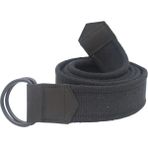 Anatolia Craft Siyah D Tokalı Siyah Derili Erkek Kadın Kız Dokuma Siyah Taktik Spor Kot Kanvas Bez Kemer - 105 cm - 600 - Siyah