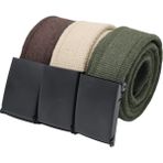 Anatolia Craft Taktikal Unisex Erkek Kadın Genç Için 3'lü Siyah Tokalı Kahverengi Bejkrem Yeşil Spor Kot Kanvas Bez Kemer - 120 cm - Renkli
