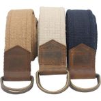 Anatolia Craft Unisex Derili Erkek Kadın Kız Genç Için D Tokalı Antik Halkalı Dokuma Taba Bejkrem Lacivert Taktik Spor Kanvas Kot Bez Kemer - 120 cm - Renkli