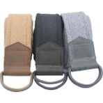 Anatolia Craft Unisex Derili Erkek Kadın Kız Genç Için D Tokalı Siyah-Antik Halkalı Dokuma Siyah Koyu Gri Taba Taktik Spor Kanvas Kot Bez Kemer - 110 cm - Renkli