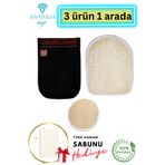 Anatolia Soap Kelebek Kese Siyah Kalın Kabak Lifi Vücut Için Kabak Lifi Yüz