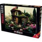 Anatolian 1000 Parçalık Çiçekli Kütüphane Puzzle Eğlenceli Zihin Geliştirici 66 x 48 cm