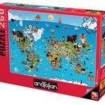Anatolian Karikatür Dünya Haritaesı 260 Parça Puzzle