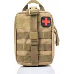 Anatolian Shield Taktik Molle Acil Yardım Ilk Yardım Çantası Su Geçirmez - Kum Rengi - 22 x 8