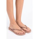 Anatomik Lolita Kadın Parmak Arası Terlik Simli Kahverengi 35/42