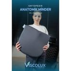 Anatomik Visco Ortopedik Minder - Ofis Araba Sandalye Minderi Füme 44x36x9/2