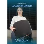Anatomik Visco Ortopedik Minder - Ofis Araba Sandalye Minderi Siyah 44x36x9/2