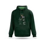 Anatomy T-Rex Tasarım Kapşonlu Sweatshirt, Nefti yeşil, S