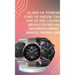 Anc Özellikli Bluetooth Kulaklık ve Amoled Ekran Akıllı Saat Uyku ve Sağlık Takibi Nabız Ölçer - 35 - 48 mm - Siyah