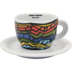 Ancap Edex ’’arlecchino’’ Porselen Cappuccino Fincan ve Tabak Takımı - 180 ml (6.4oz) - Renkli