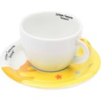 Ancap Edex Goloserie Açık Sarı 180 ml Porselen Cappuccino Tabak ve Fincan Takımı