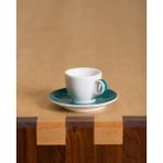 Ancap Verona Deniz Mavisi Çizgili 75 ml Espresso Tabak ve Fincan Takımı