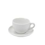 Ancap Verona Porselen Beyaz 260 ml Large Cappuccino Tabak ve Fincan Takımı