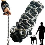 AncBace Köpek Tasma Metal Tasma Evcil Hayvan Tasması Eğitim Yürüyüş Uçları Ağır Hizmet Isırma Önleyici Zincir Halat Kanca Orta ve Büyük Köpekler için (Büyük)
