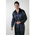 Ancelo 333 Saten Pijama Takım Ve Robdöşambr 3lü Damat Çeyiz Set Lacivert-l