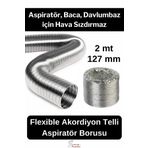 Anches Alüminyum Kopmaz Yırtılmaz Ankastre Baca Aspiratör Davlumbaz Şofben Havalandırma Borusu 2 mt 127 mm