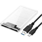 Ancheyn 2.5 Sata Type C Usb 3.1 Usb 3.0 Şeffaf Harici Ssd Hdd Hard Disk Kutusu 4389