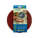 Anchor Hocking %30 Daha Güçlü Yedek Kapak 2 x 7 Kap / 1,7 L / 1,75 qt, Kırmızı, Yuvarlak, İyileştirilmiş