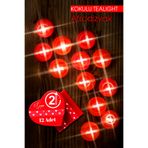 ANCİLLA Afrodizyak Kokulu 12 Adet Kırmızı Lüks Tealight Dekoratif Mum - 6 Gram - 3,6 X 0,7 Cm - 2 Saat Yanar