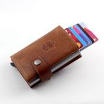 Ancora Leather Crazy Hakiki Deri Erkek Cüzdanı Otomatik Taba