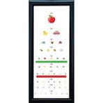 And Renkli ve Resimli Çocuk Göz Eşeli Işıksız - Snellen Eşeli Çerçeveli Tablo (70X25) - 70x25 cm - RENKLİ