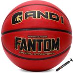 AND1 Fantom Kauçuk Basketbol: Resmi Yönetmelik Boyut 7 (74,9 cm) - Derin Kanal Yapısı Sokak Topu, İç Mekan Açık Basketbol Oyunları için Üretilmiştir, Şarap Rengi