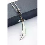 Anda 925 Ayar Gümüş Zirkon Taşlı Zülfikar Kolye 60 Cm