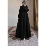 ANDE Keten Kloş Ferace - Siyah