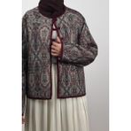 Ande Tesettür Kapitone Ceket - Bordo Desen - 2