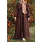 Ande Tesettür Kloş Kaban-Kahve - 2