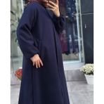 Ande Tesettür Kloş Kaban-Lacivert - 1