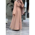 Ande Tesettür Kuğu Triko Elbise - Vizon - Bej - Standart