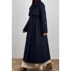 Ande Tesettür Rüzgarlıklı Kruvaze Kaban - Lacivert - 2