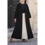 Ande Tesettür Şal Yaka Kaban - Siyah - 1