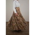 Ande Tesettür Volanlı Şifon Etek - Flora Vintage Vizon - 36