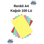 andelart 100’lü Renkli Fotokopi Kağıdı - A4 Boyutunda Karma Renkli Kağıt - Okul Öncesi Etkinlik ve Kağıdı