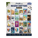andelart Resim Defteri Spiralli Karton Kapak 15 Yp 17x25 24 Adet
