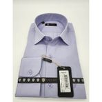 Andino Erkek Classıc Lila Mavi Düz Gömlek Pamuk Polyester - Lila - Mavi - 3XL