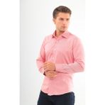 Andino Slimfit Bordo Çizgili Erkek Gömlek Likralı Dar Kesim Yapısıyla AS042069-05