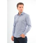 Andino Slimfit Lacivert Çizgili Erkek Gömlek Likralı Dar Kesim Yapısıyla AS0742069-02 - XL