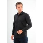 Andino Slimfit Siyah Erkek Gömlek Likralı Dar Kesim Yapısıyla AS052012-24 - 2XL