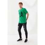 Andmen Los Angeles City Baskılı Bisiklet Yaka Regular Fit Tişört Benetton Yeşili - XL