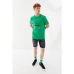 Andmen Money Boykot Baskılı Bisiklet Yaka Regular Fit Tişört Benetton Yeşili